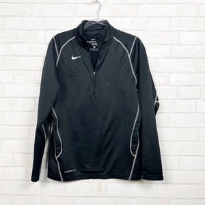 Nike Quarter Zip Lightweight Black Long Sleeve Top